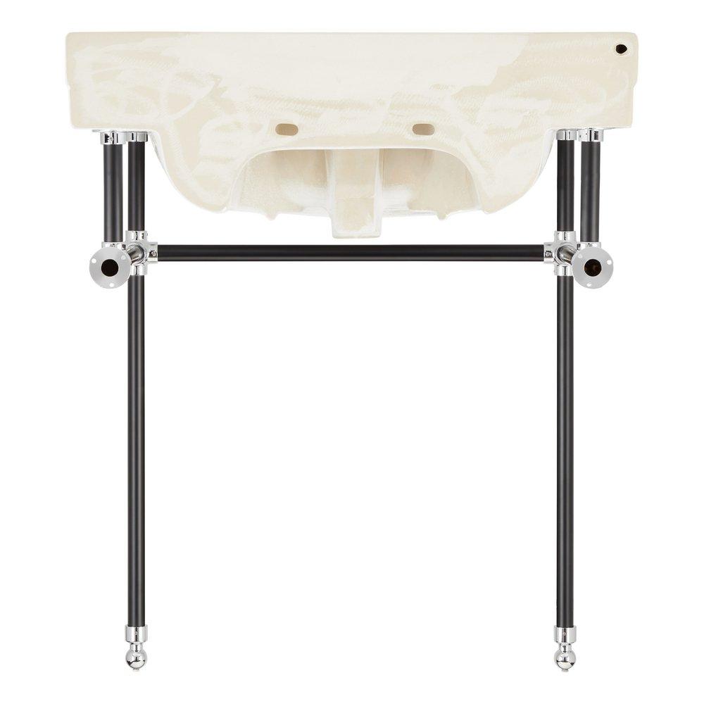 30 CONSOLE SINK WITH BRASS STAND BLACK AND CHROME 