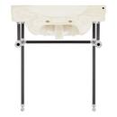 30 CONSOLE SINK WITH BRASS STAND BLACK AND CHROME 