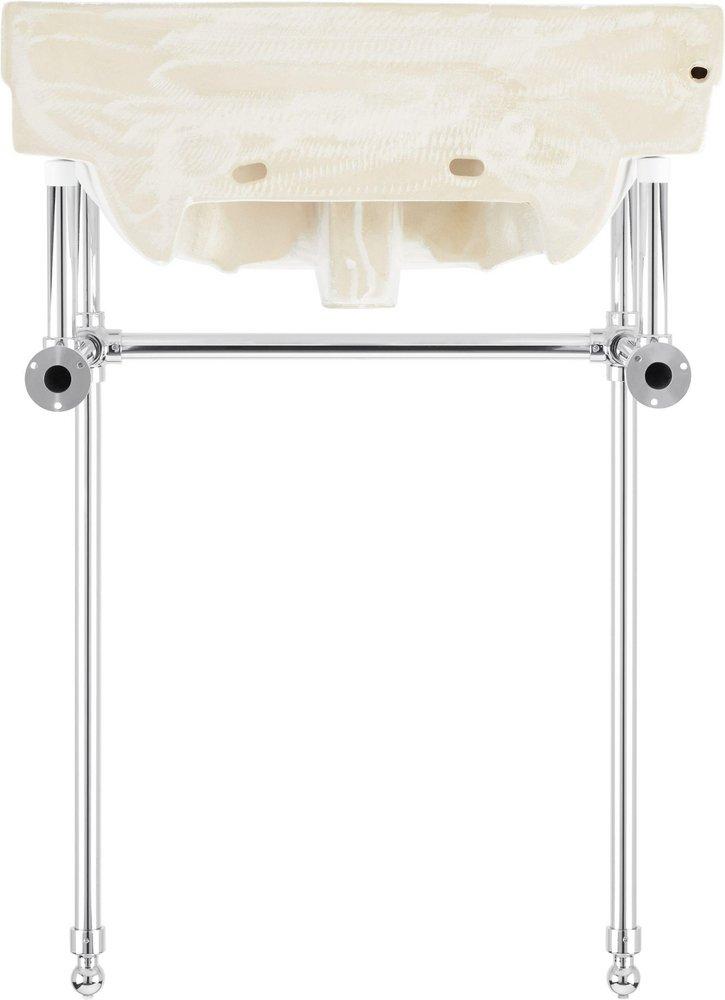 24 x 19 in. Console Bathroom Sink with Brass Stand in Brushed Gold 