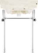 24 x 19 in. Console Bathroom Sink with Brass Stand in Brushed Gold 