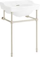 24 x 19 in. Console Bathroom Sink with Brass Stand in Brushed Gold 