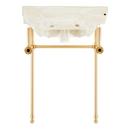 24 x 19 in. Console Bathroom Sink with Brass Stand in Brushed Gold 