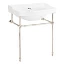 30 x 22 in. Console Bathroom Sink with Brass Stand in Polished Nickel 