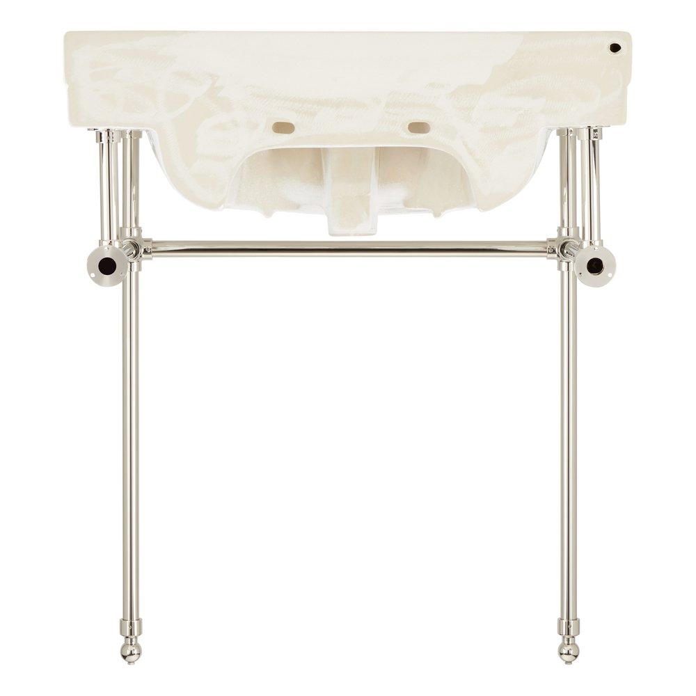 30 x 22 in. Console Bathroom Sink with Brass Stand in Polished Nickel 