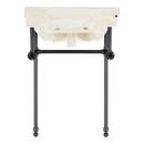 24 x 19 in. Console Bathroom Sink with Brass Stand in Matte Black 