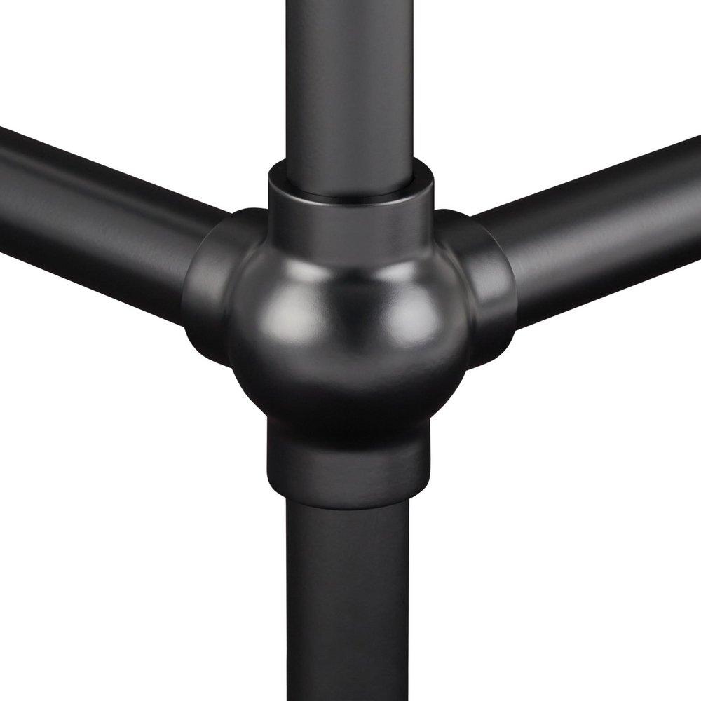 24 x 19 in. Console Bathroom Sink with Brass Stand in Matte Black 