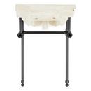 24 x 19 in. Console Bathroom Sink with Brass Stand in Matte Black 