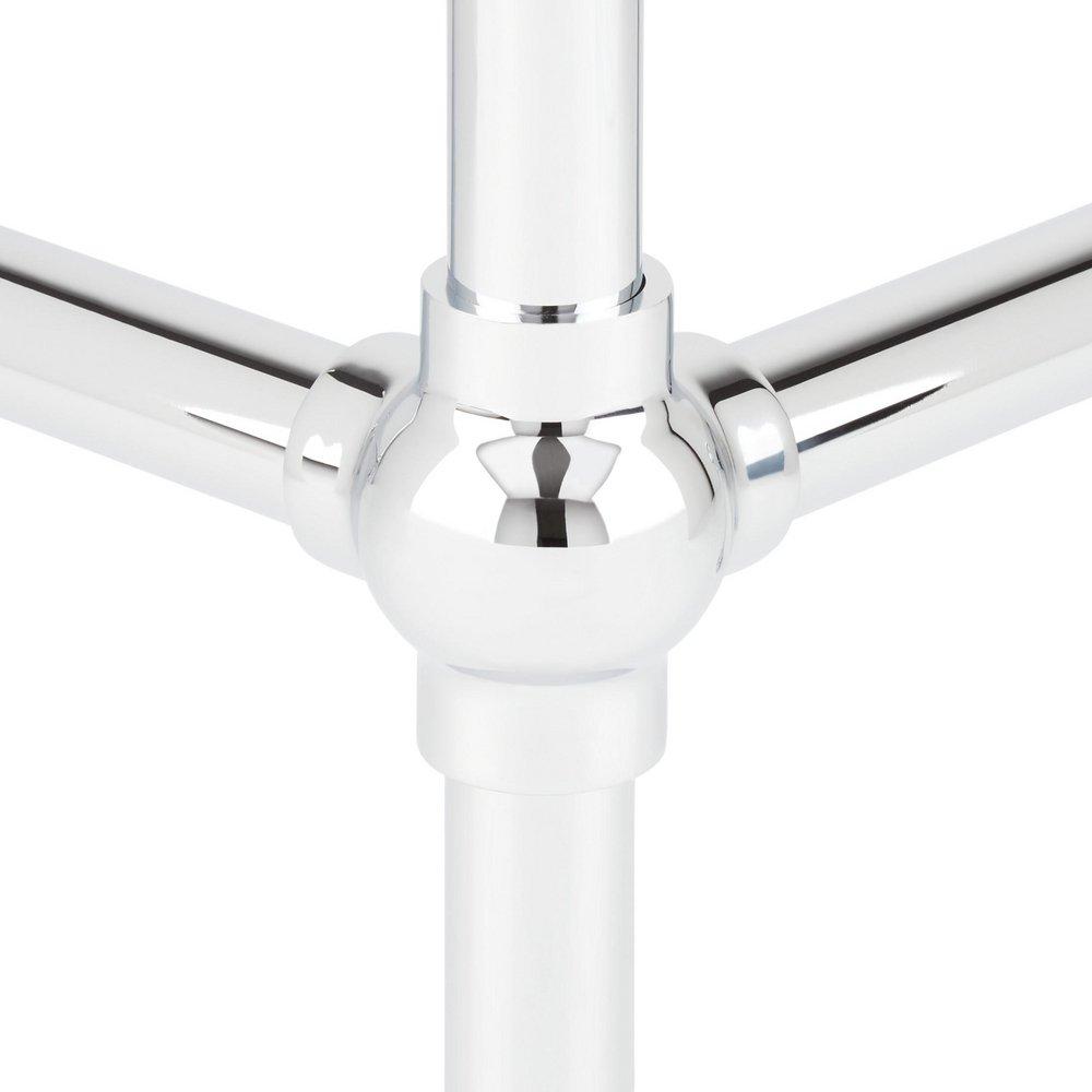 24 x 19 in. Console Bathroom Sink with Brass Stand in Chrome 