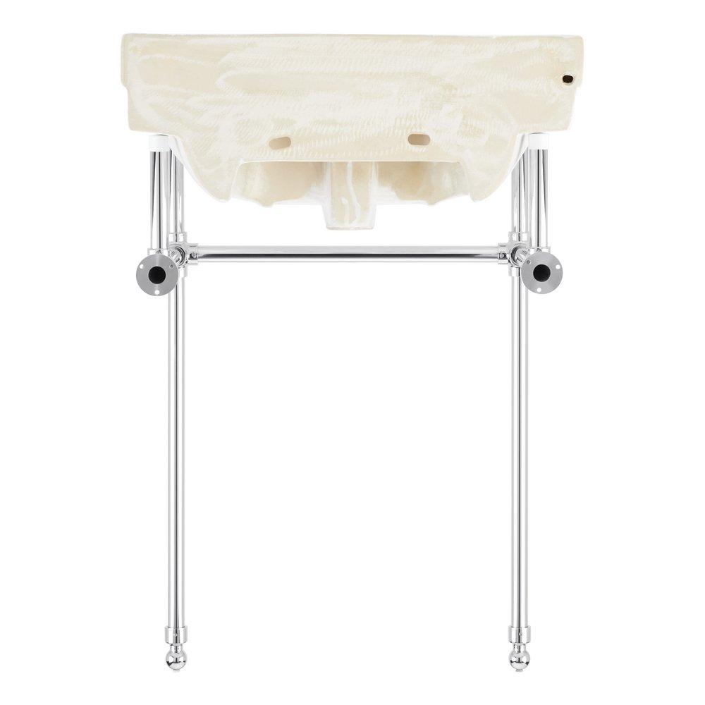 24 x 19 in. Console Bathroom Sink with Brass Stand in Chrome 