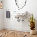 24 x 19 in. Console Bathroom Sink with Brass Stand in Chrome 