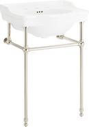 24 x 19 in. Console Bathroom Sink with Brass Stand in Polished Nickel 
