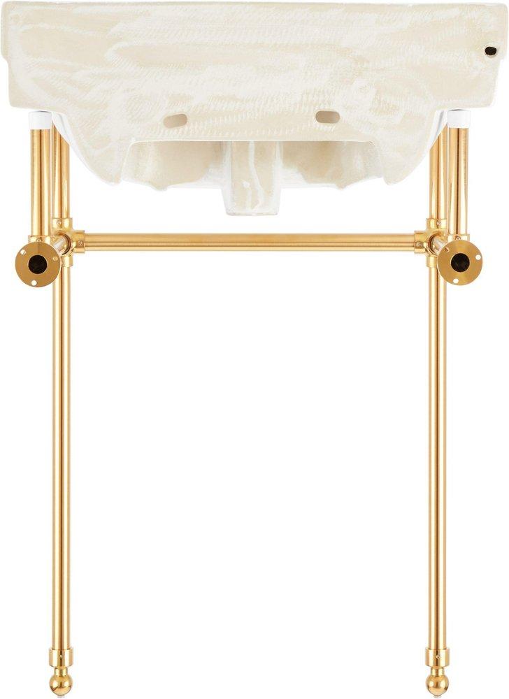 24 x 19 in. Console Bathroom Sink with Brass Stand in Polished Nickel 