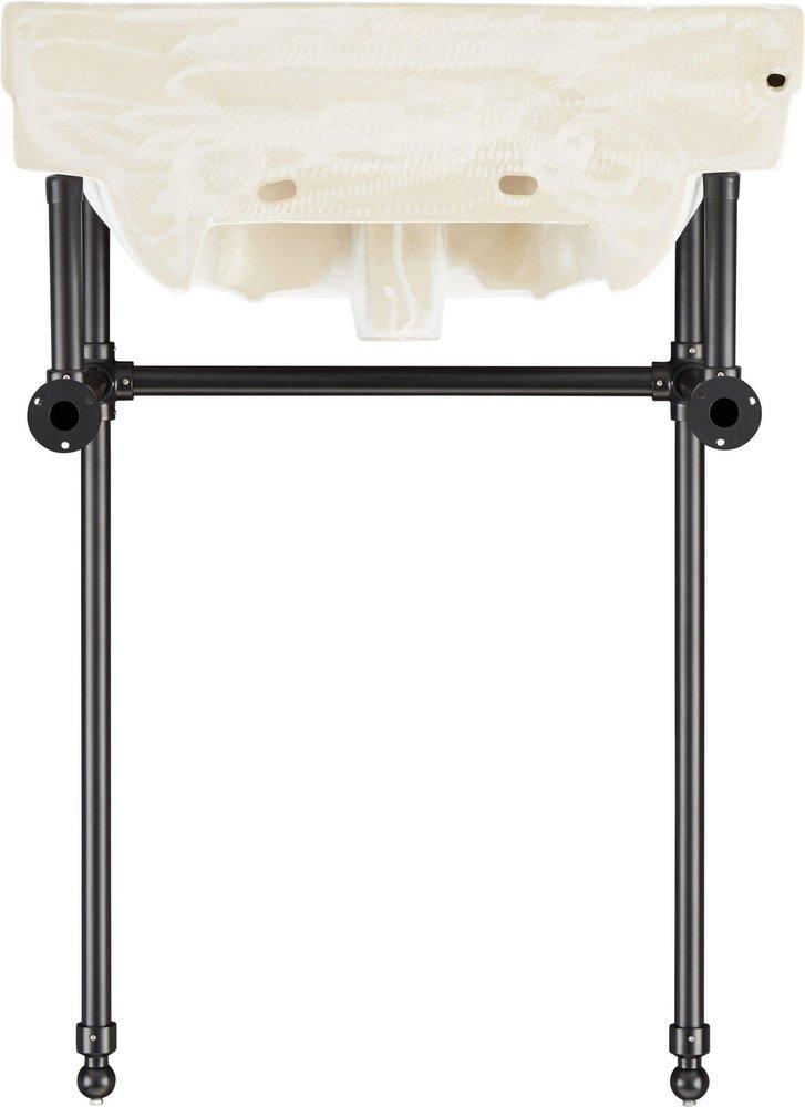 24 x 19 in. Console Bathroom Sink with Brass Stand in Polished Nickel 