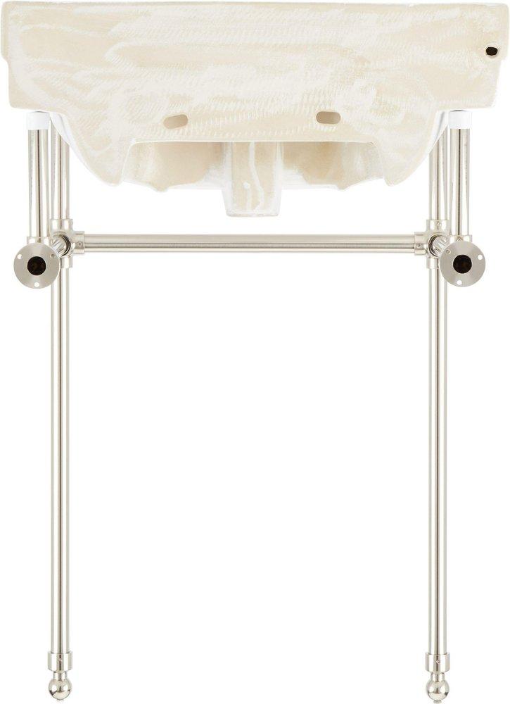 24 x 19 in. Console Bathroom Sink with Brass Stand in Polished Nickel 