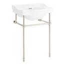 24 x 19 in. Console Bathroom Sink with Brass Stand in Polished Nickel 