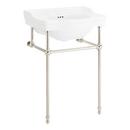 24 x 19 in. Console Bathroom Sink with Brass Stand in Polished Nickel 