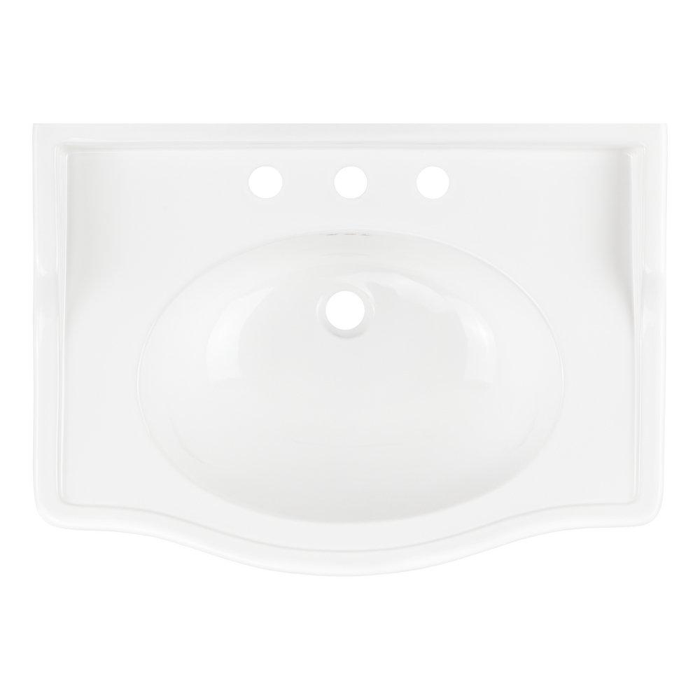 24 x 19 in. Console Bathroom Sink with Brass Stand in Polished Nickel 