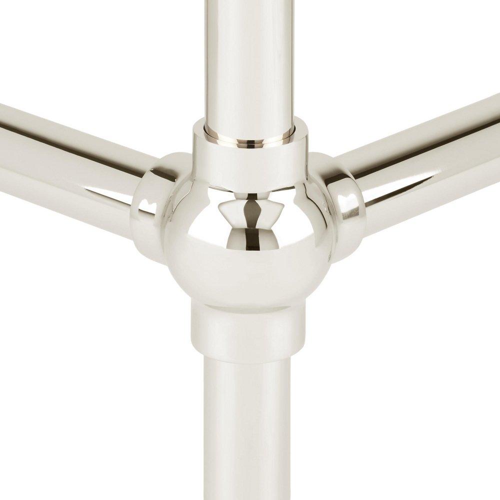 24 x 19 in. Console Bathroom Sink with Brass Stand in Polished Nickel 