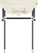 24 x 19 in. Console Bathroom Sink with Brass Stand in Black and Gold 