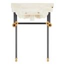 24 x 19 in. Console Bathroom Sink with Brass Stand in Black and Gold 