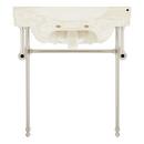 30 x 22 in. Console Bathroom Sink with Brass Stand in Brushed Nickel 