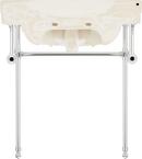 30 x 22 in. Console Bathroom Sink with Brass Stand in Brushed Gold 