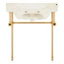 30 x 22 in. Console Bathroom Sink with Brass Stand in Brushed Gold 