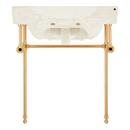 30 x 22 in. Console Bathroom Sink with Brass Stand in Brushed Gold 