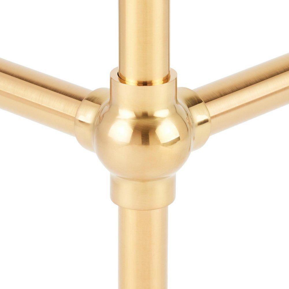 30 x 22 in. Console Bathroom Sink with Brass Stand in Brushed Gold 