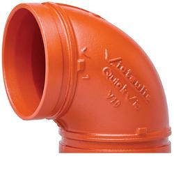 2-1/2 in. Grooved Orange Enamel Ductile Iron 90 Degree Elbow