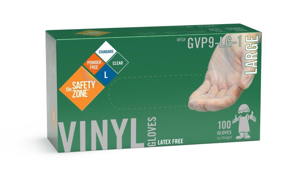 Safety Zone Clear Latex Powder Free Gloves in Clear (Box of 100) 