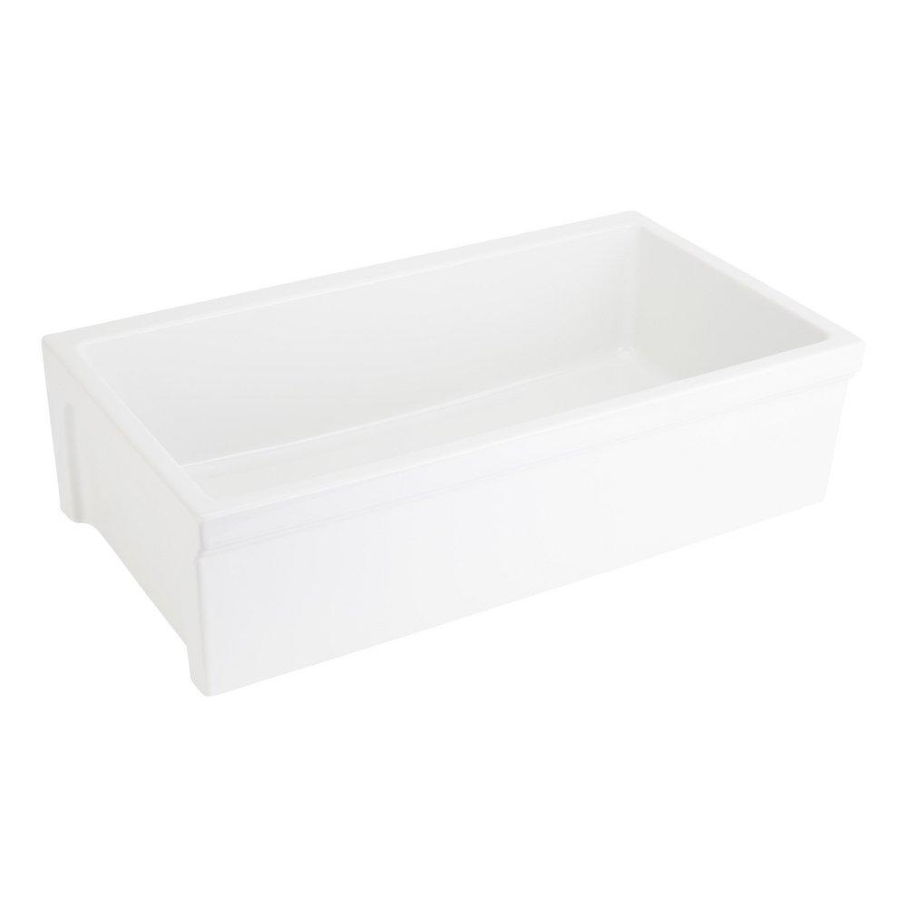 36 in. Fireclay Single Bowl Farmhouse Kitchen Sink in White 