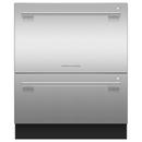 STAINLESS STEEL DOUBLE DISHDRAWER FULL SIZE STAINLESS INTERIOR PROFESSIONAL HANDLE 