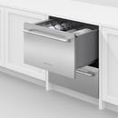 STAINLESS STEEL DOUBLE DISHDRAWER FULL SIZE STAINLESS INTERIOR PROFESSIONAL HANDLE 