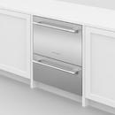 STAINLESS STEEL DOUBLE DISHDRAWER FULL SIZE STAINLESS INTERIOR PROFESSIONAL HANDLE 