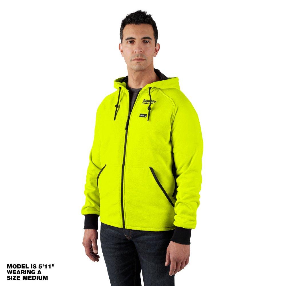 Milwaukee&reg; High Visibility Yellow Redlithium&trade; Polyester Heated Hoodie in High Visibility Yellow 