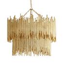 60W 8-Light Candelabra E-12 Incandescent Pendant in Gold Leaf