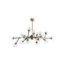 58 x 32 in. 40W 18-Light 1-Tier Incandescent Contemporary, Mid-century, Modern and Transitional Chandelier in Vintage Brass