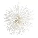 81 in. 40W 8-Light 1-Tier Incandescent Botanical and Contemporary Chandelier in White with Whitewash Stained