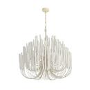 Arteriors Home White/Whitewash Stained 38 x 36 in. 25W 1-Tier 6-Light Botanical and Contemporary Chandelier 