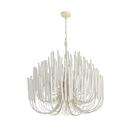 36 x 74 in. 25W 6-Light 1-Tier Chandelier in White with Whitewash Stained