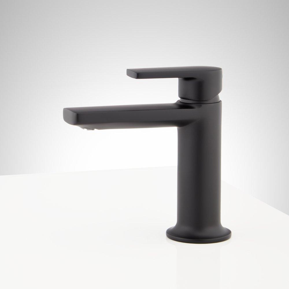 Signature Hardware Matte Black Single Handle Bathroom Sink Faucet 