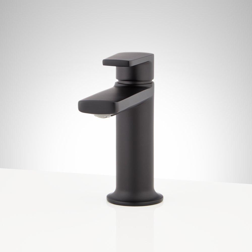 Signature Hardware Matte Black Single Handle Bathroom Sink Faucet 