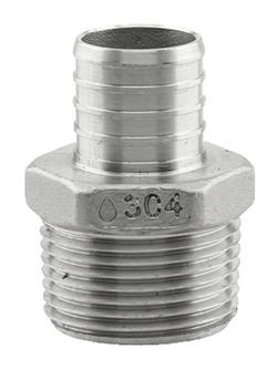 1 in. PEX Crimp x MPT 304 Stainless Steel Adapter