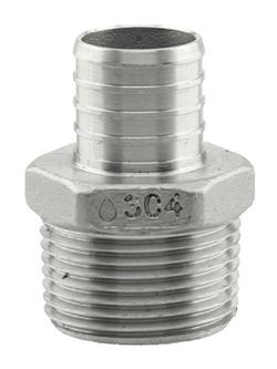 3/4 in. Barbed x MPT 200# 304 Stainless Steel Adapter