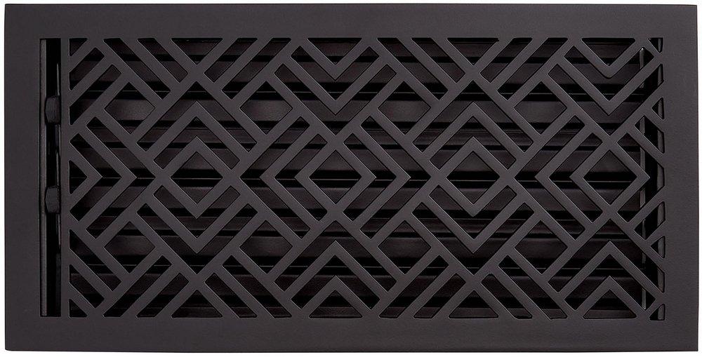 BRASS FLOOR REGISTER MATTE BLACK 6?X 10 65/8 X 111/8 OVERALL 