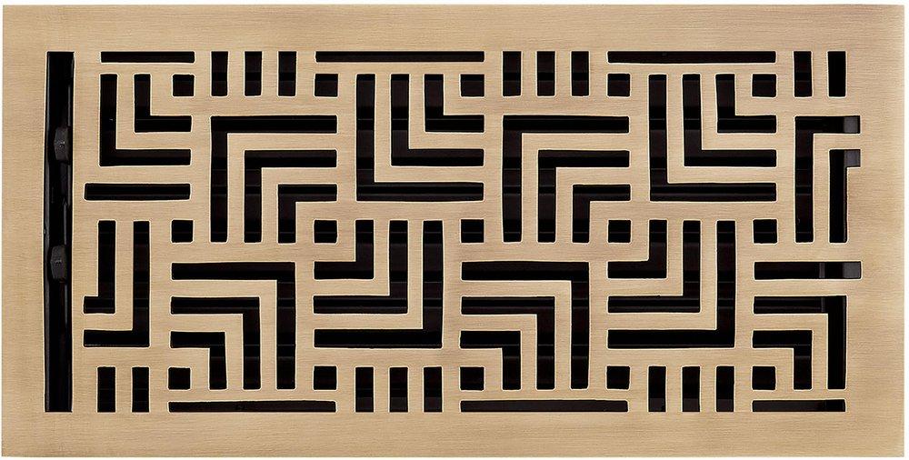 BRASS FLOOR REGISTER ANTIQUE BRASS 6?X 1465/8 X 15 OVERALL 