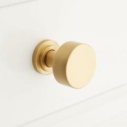 1 3/4 in. Brass Cabinet Knob in Satin Brass
