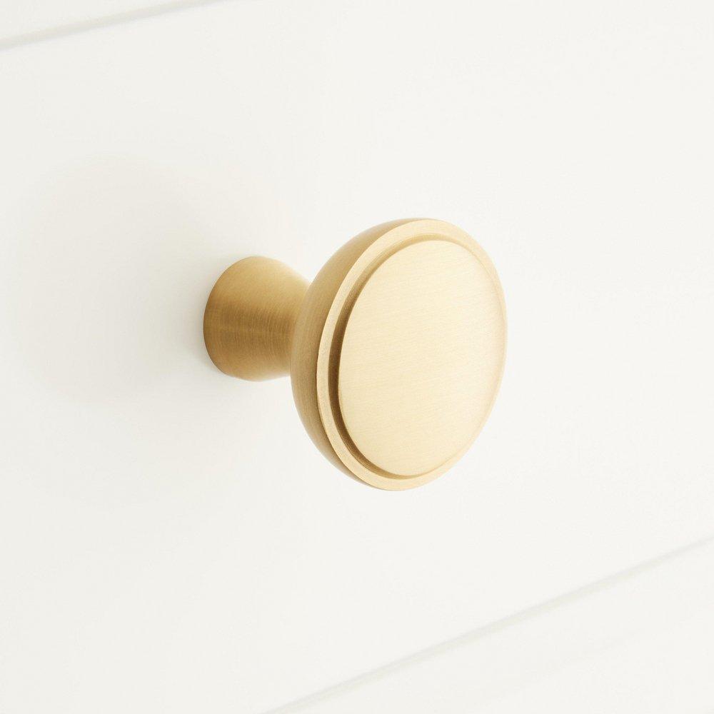 Signature Hardware Satin Brass 1-1/4 in. Cabinet Knob 