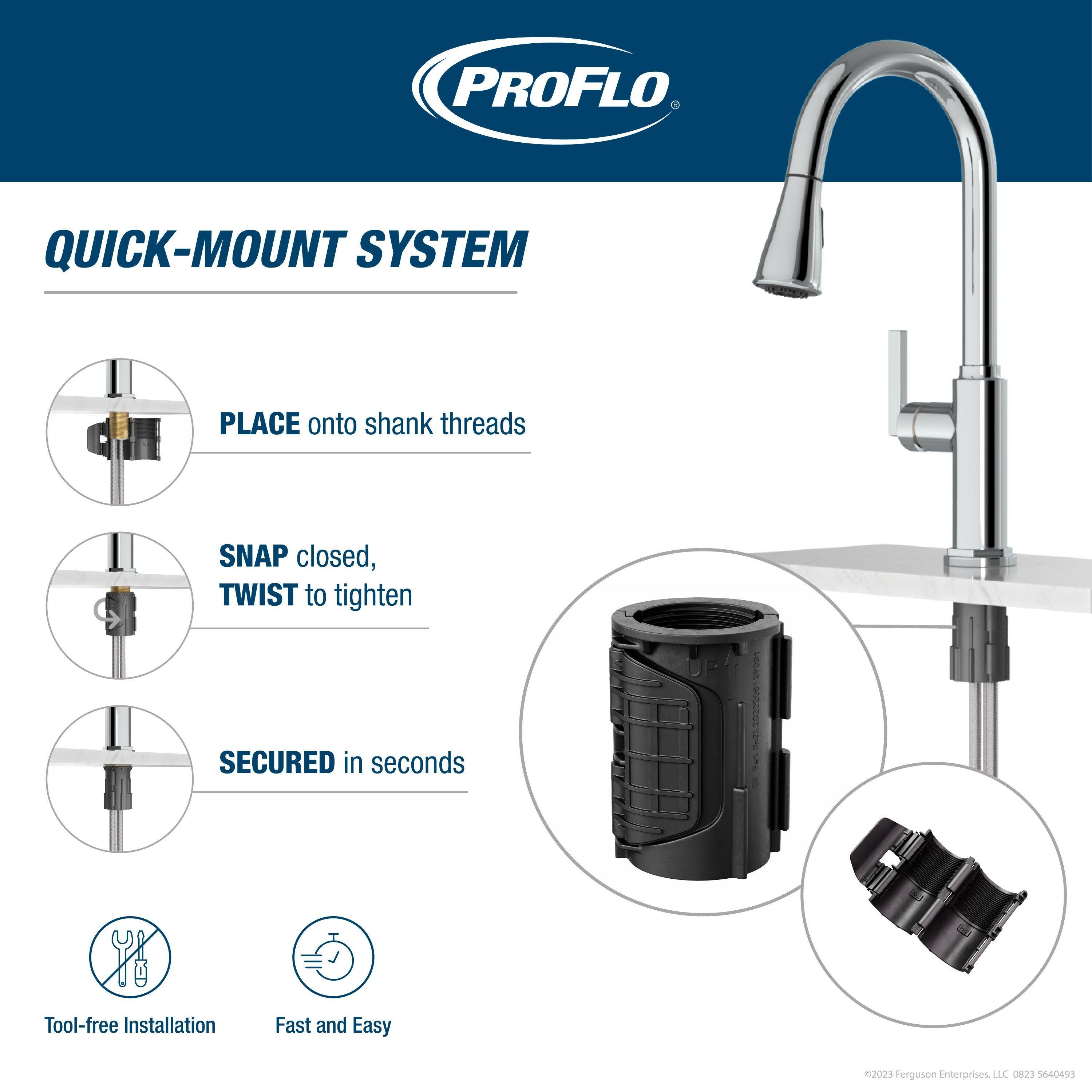 PROFLO&reg; Brushed Nickel Single Handle Monoblock Bathroom Sink Faucet 